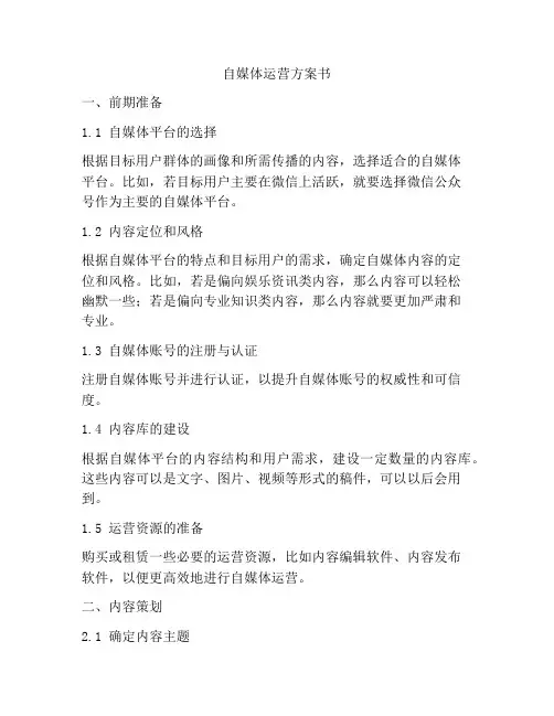 自媒体运营方案书
