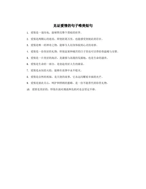 见证爱情的句子唯美短句