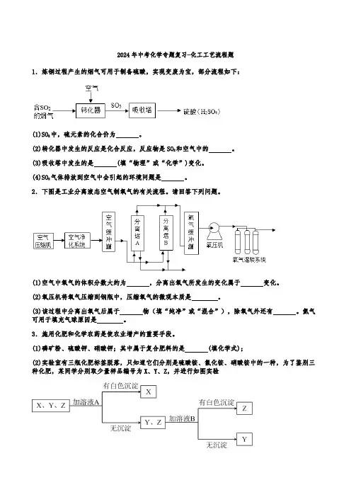 2024年中考化学专题复习----化工工艺流程图题