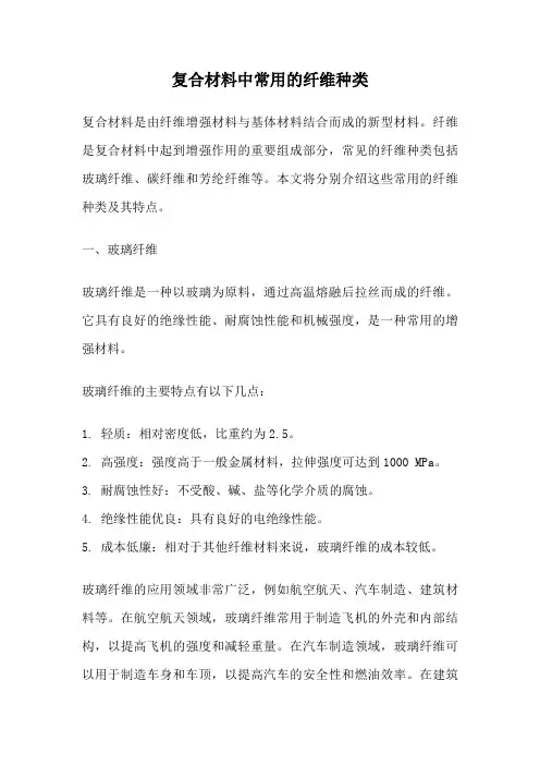 复合材料中常用的纤维种类