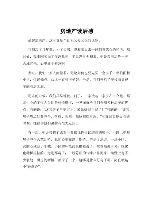 房地产读后感