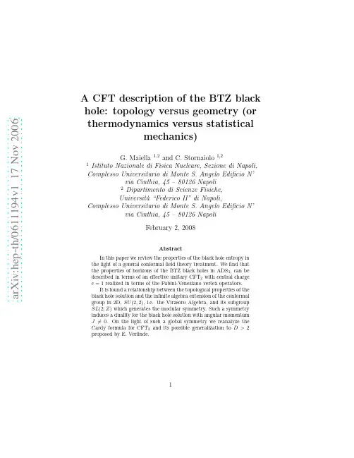 A CFT description of the BTZ black hole topology versus geometry (or thermodynamics versus