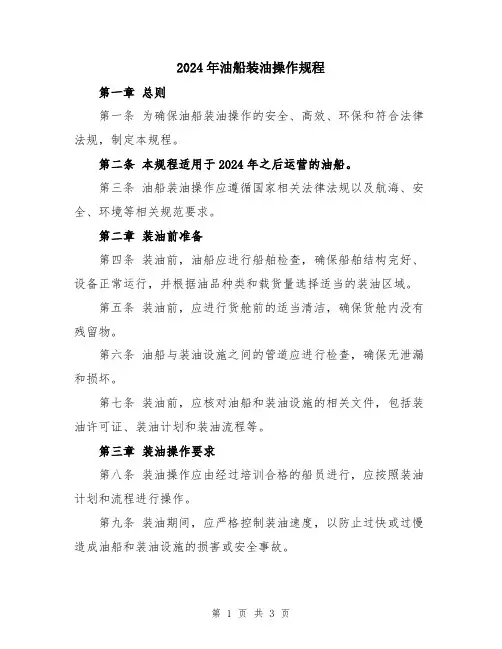 2024年油船装油操作规程