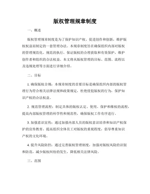 版权管理规章制度