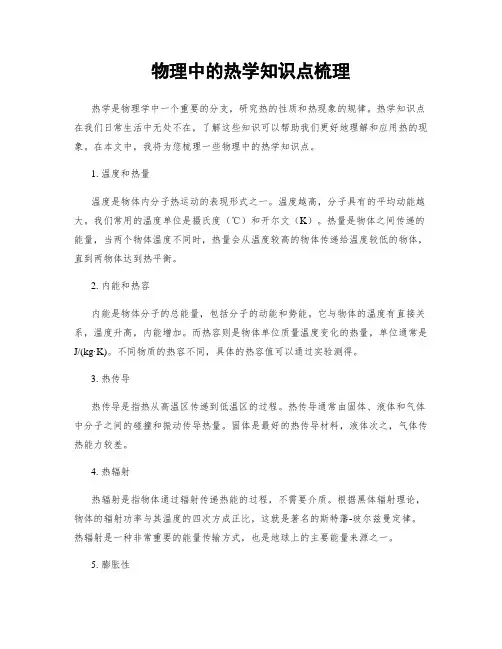 物理中的热学知识点梳理