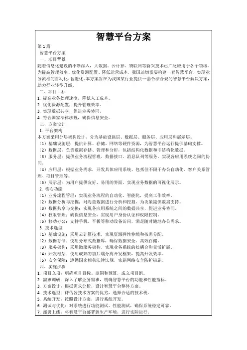 智慧平台方案