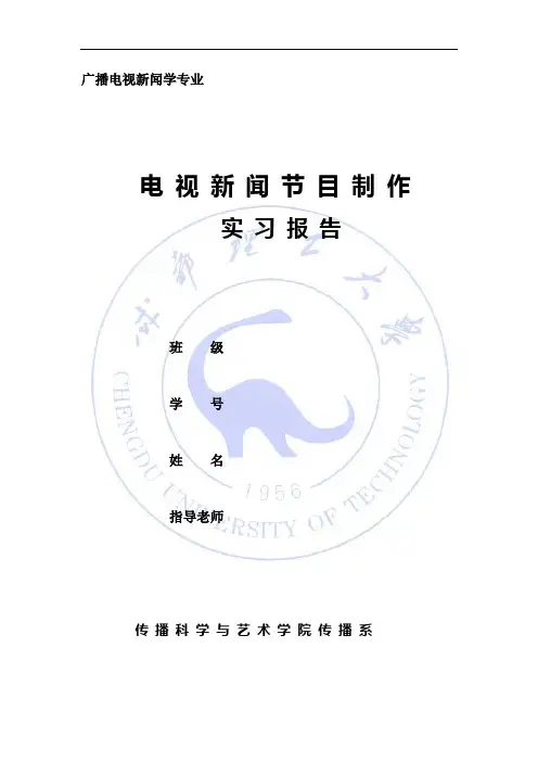 电视新闻节目制作实习报告-手动整理
