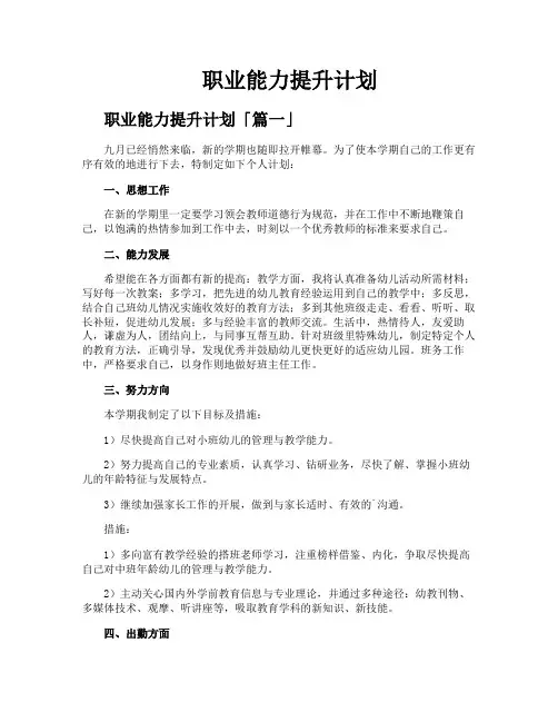职业能力提升计划