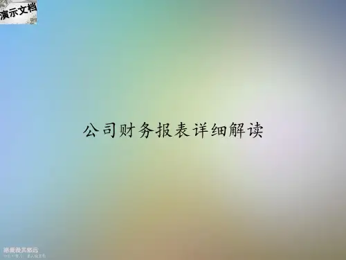 公司财务报表详细解读