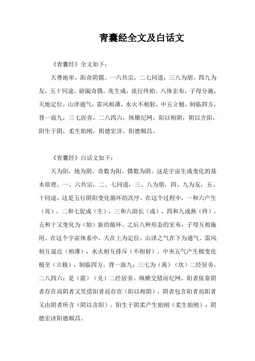 青囊经全文及白话文