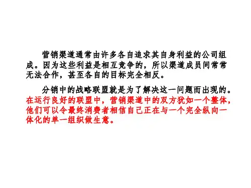 营销渠道第八章分销中的战略联盟