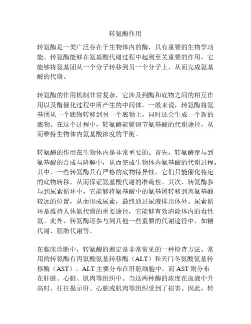 转氨酶作用