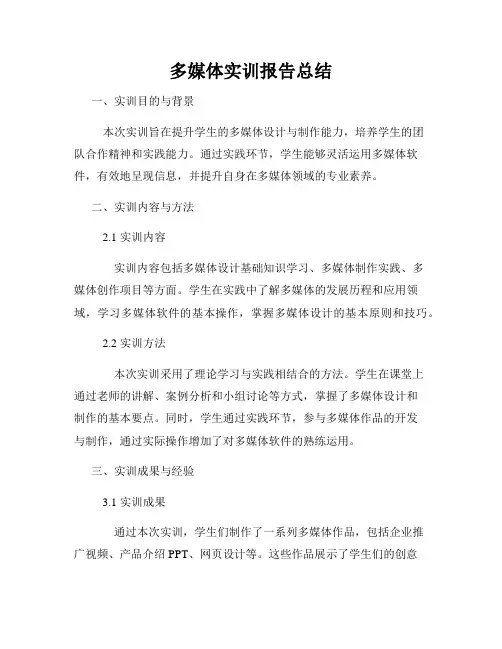 多媒体实训报告总结