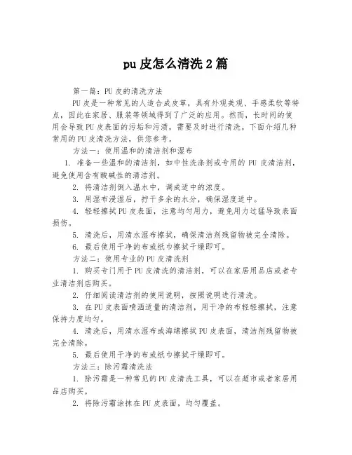 pu皮怎么清洗2篇