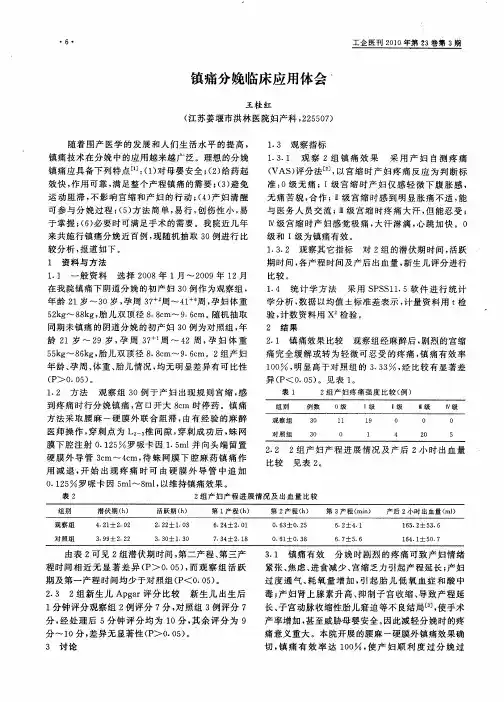 镇痛分娩临床应用体会