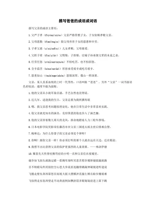 描写爸爸的成语或词语