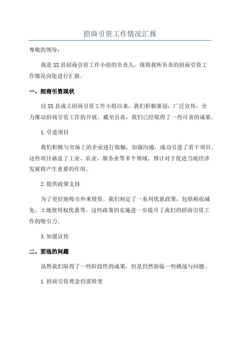 招商引资工作情况汇报