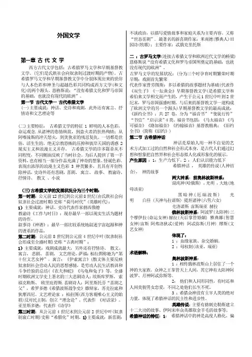 外国文学复习资料