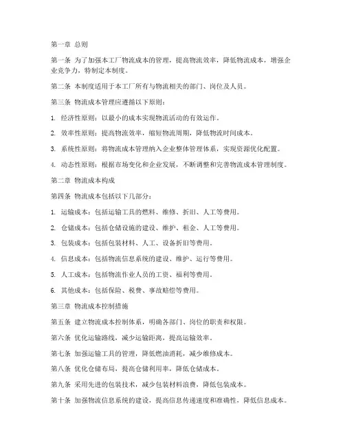 工厂物流成本管理制度