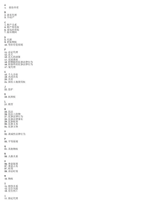 民法学(1)名词解释