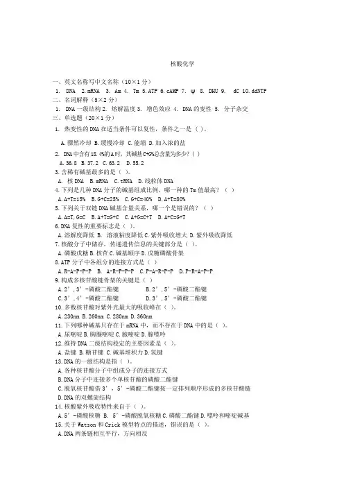 核酸复习