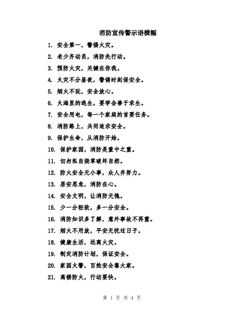 消防宣传警示语横幅