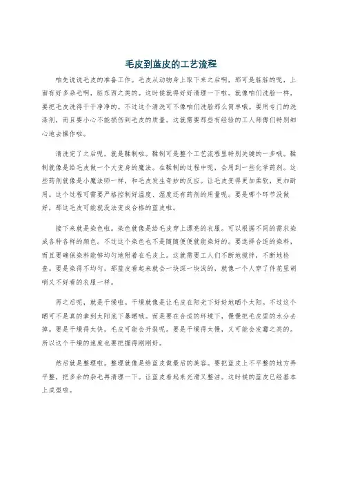 毛皮到蓝皮的工艺流程