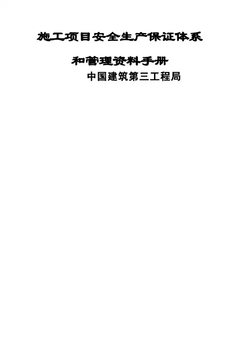 中建三局项目安全生产管理资料手册概要
