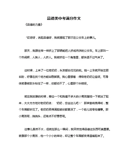 品德类中考满分作文