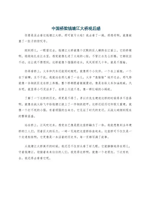 中国桥梁钱塘江大桥观后感
