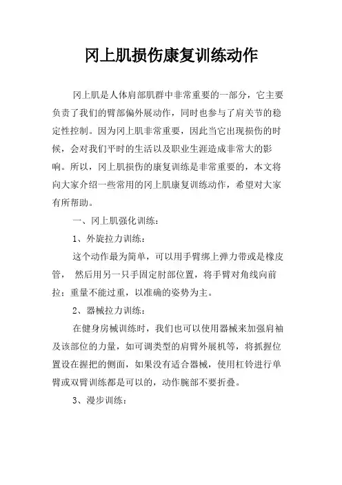 冈上肌损伤康复训练动作