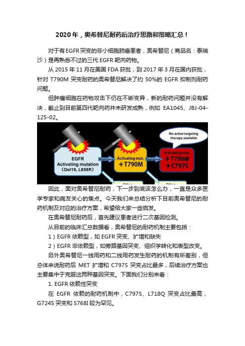 2020年，奥希替尼耐药后治疗思路和策略汇总！