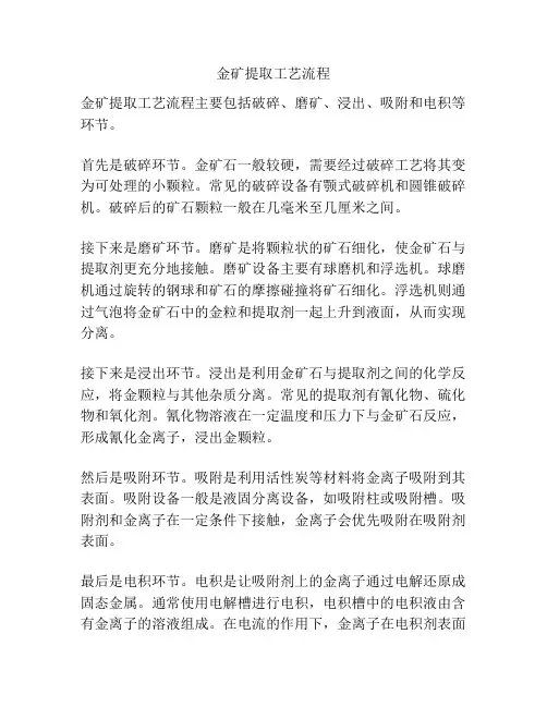 金矿提取工艺流程
