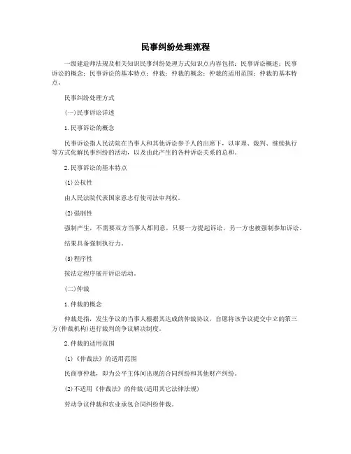 民事纠纷处理流程