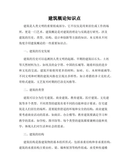 建筑概论知识点