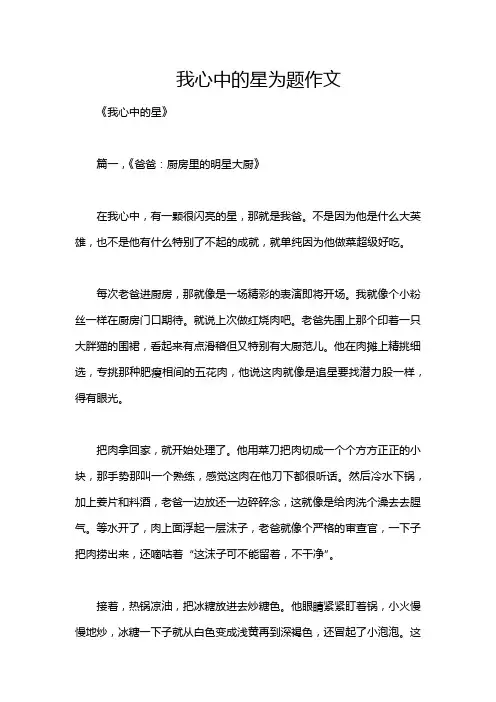 我心中的星为题作文