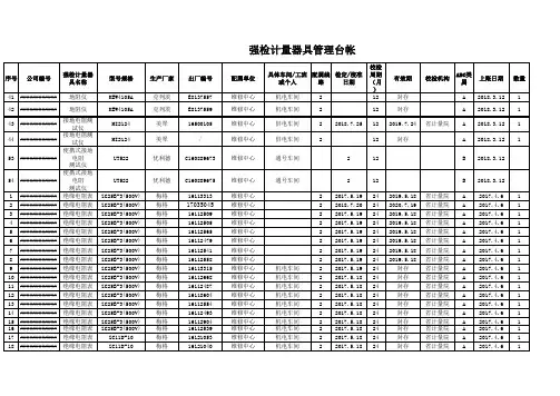 2号线强检计量器具总台账