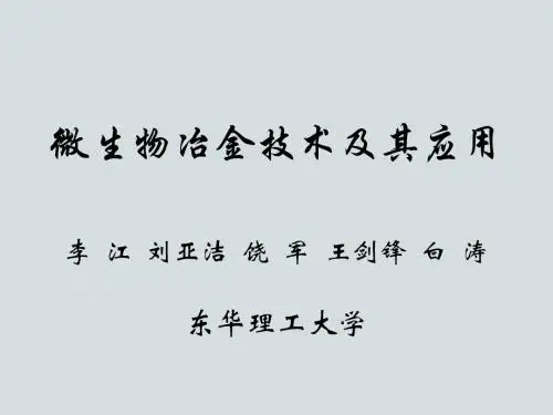微生物冶金技术及其应用12.18