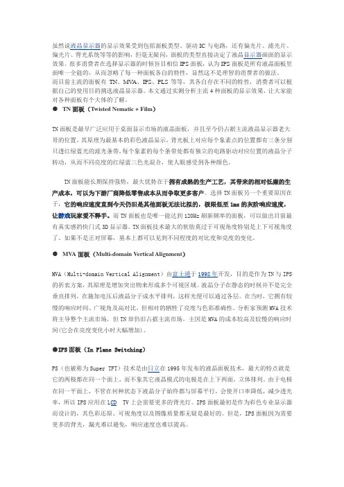 4种不同面板介绍
