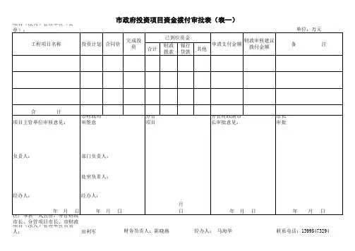 五联单表样(表一-表四)