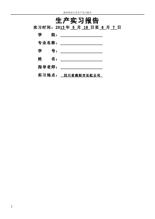 绵阳实习报告