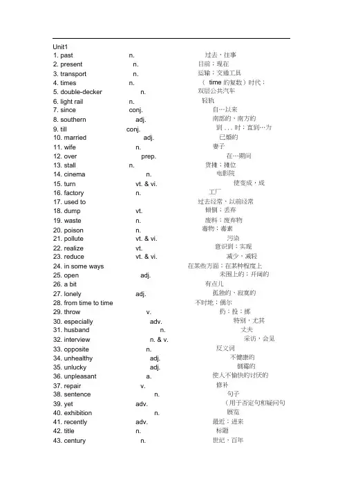 江苏译林牛津英语8B单词表