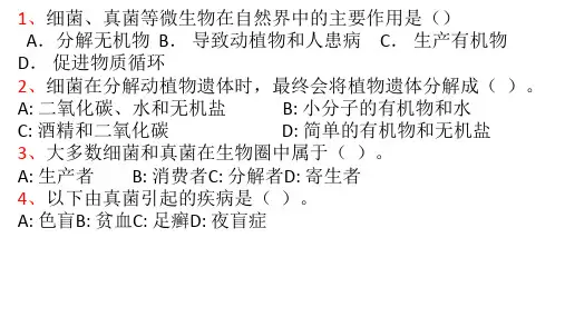 细菌和真菌在自然界中作用