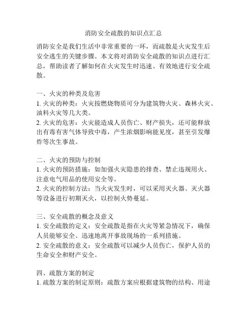 消防安全疏散的知识点汇总