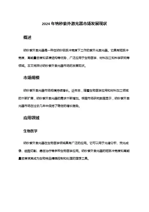 2024年纳秒紫外激光器市场发展现状