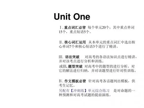 2018届新课标英语艺考生文化课冲刺课件：Unit 1 (共20张PPT)