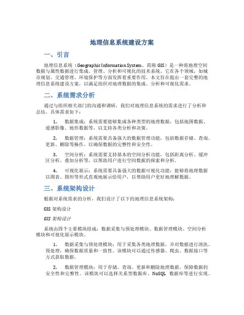 地理信息系统建设方案