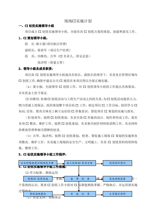 中建现场CI实施计划