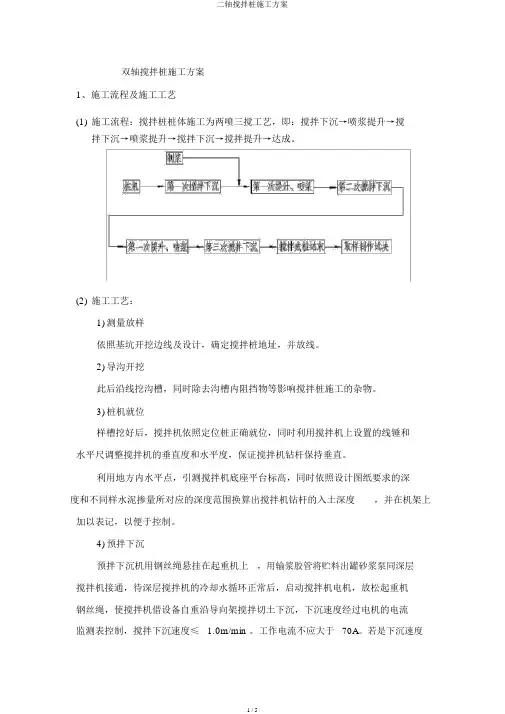 二轴搅拌桩施工方案
