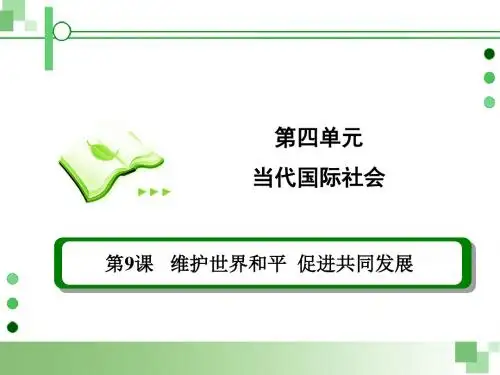 2019高考政治第九课 维护世界和平  促进共同发展 (共49张PPT)